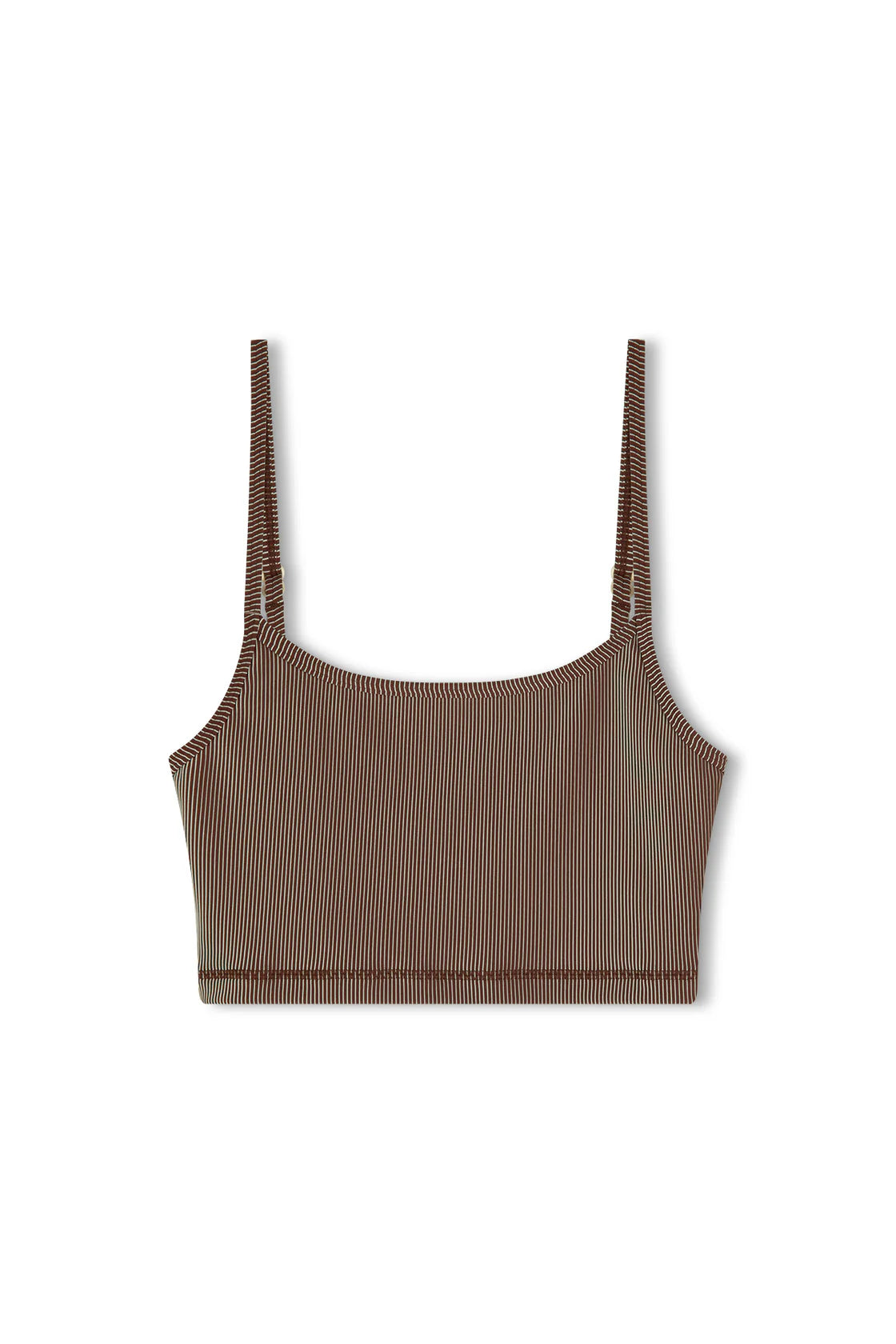 STRIPE RIB SINGLET - CHOCOLATE