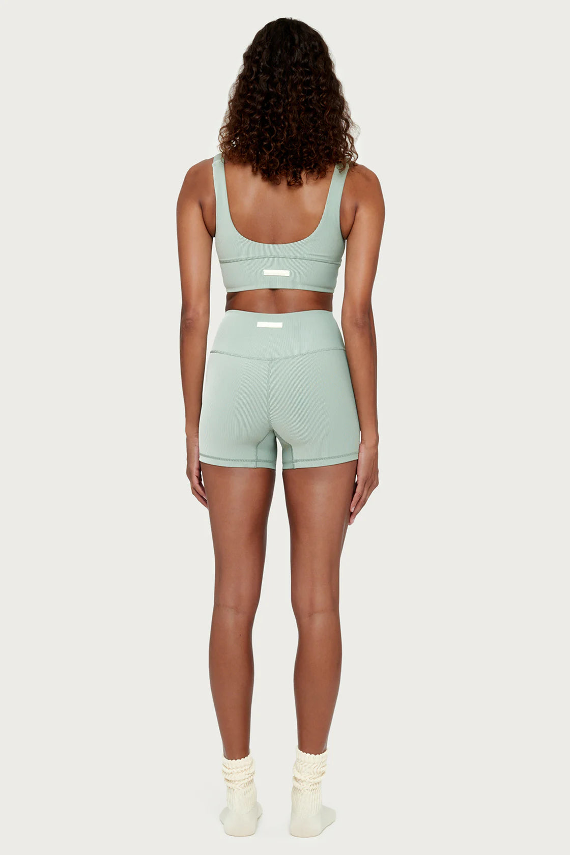 Stripe Rib 4 Inch Bike Short - Sage