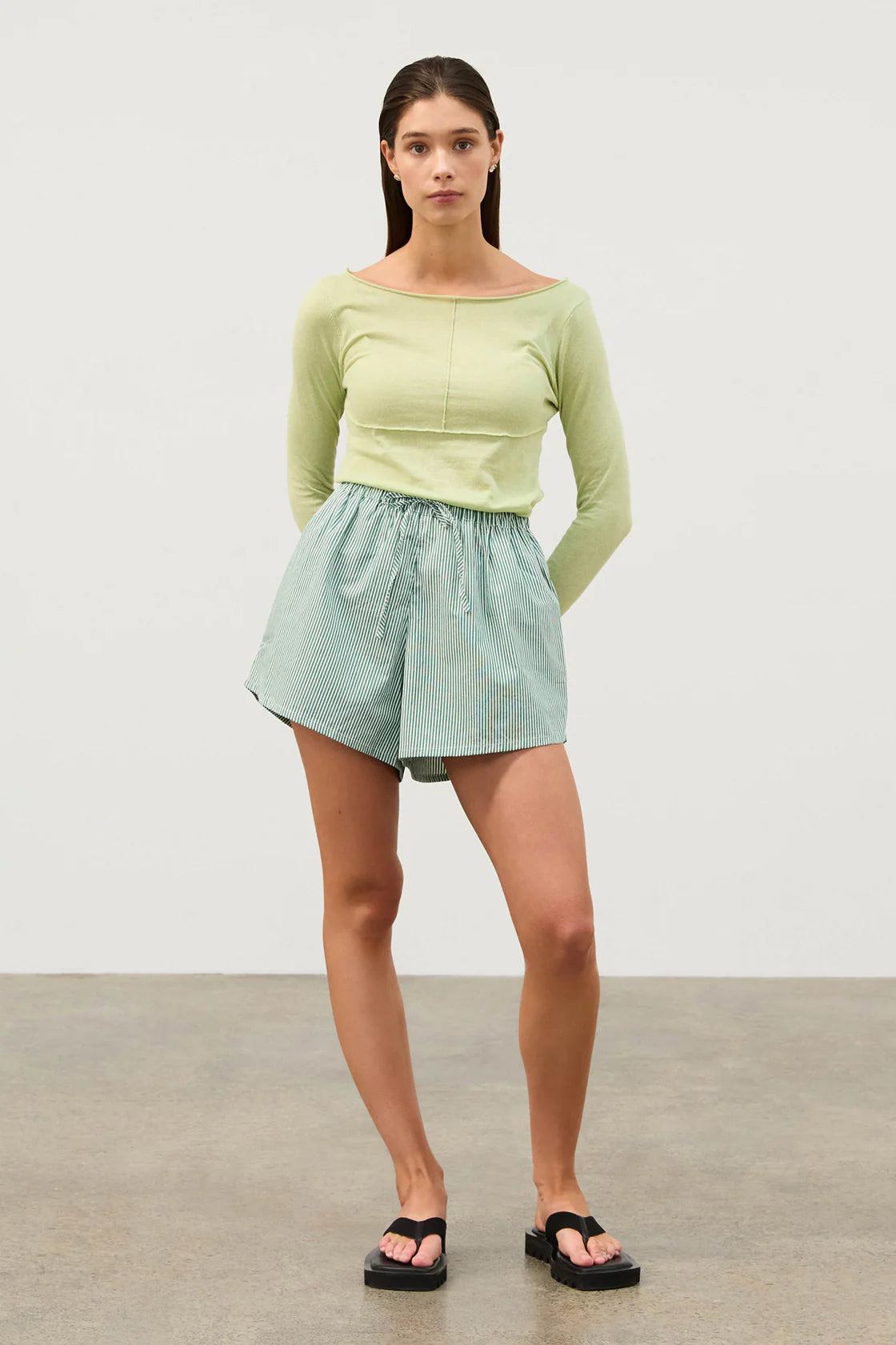 Tallow Pin Stripe Cotton Short
