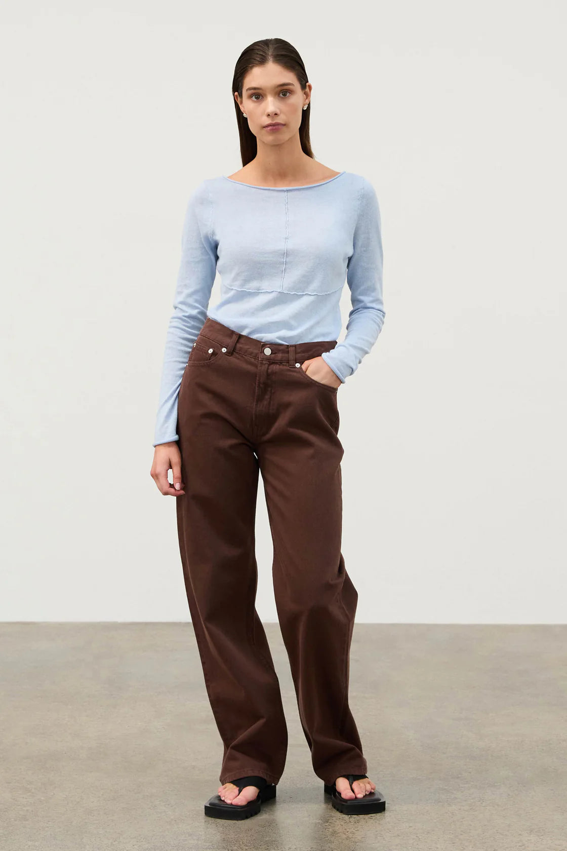 Mid Rise Denim Jean - Cocoa