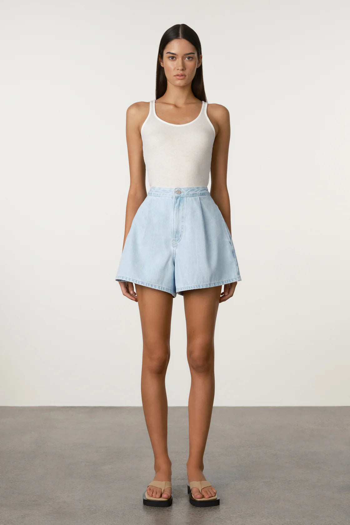 Recycled Denim Shorts - Soft Blue