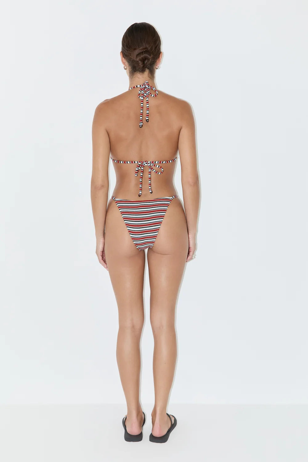 Towelling String Brief - Bold Stripe