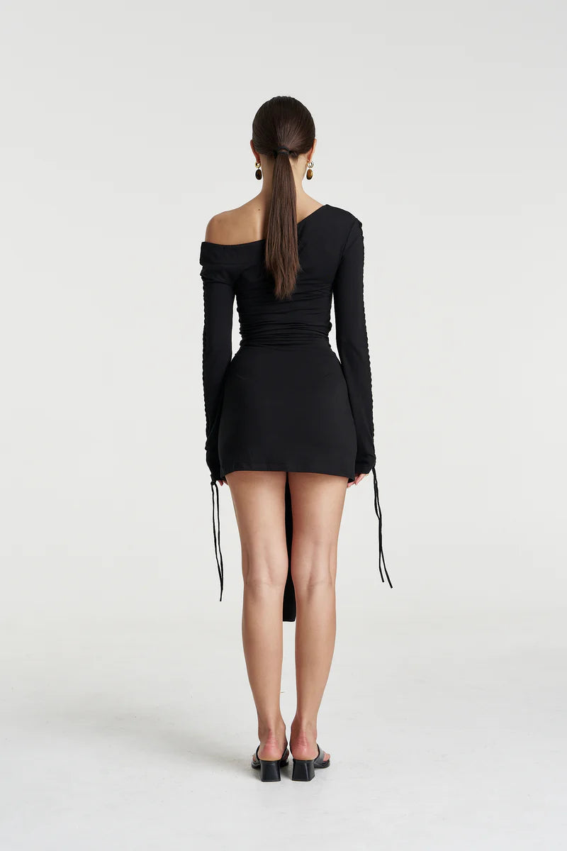 EVE TIE DRESS - BLACK