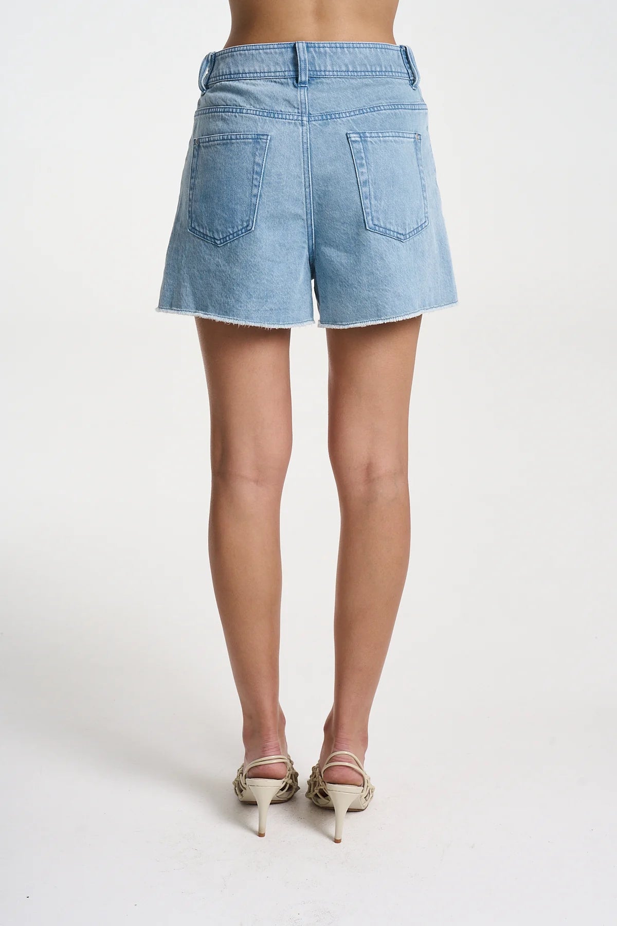 DENIM BELT SHORT - SKY BLUE DENIM