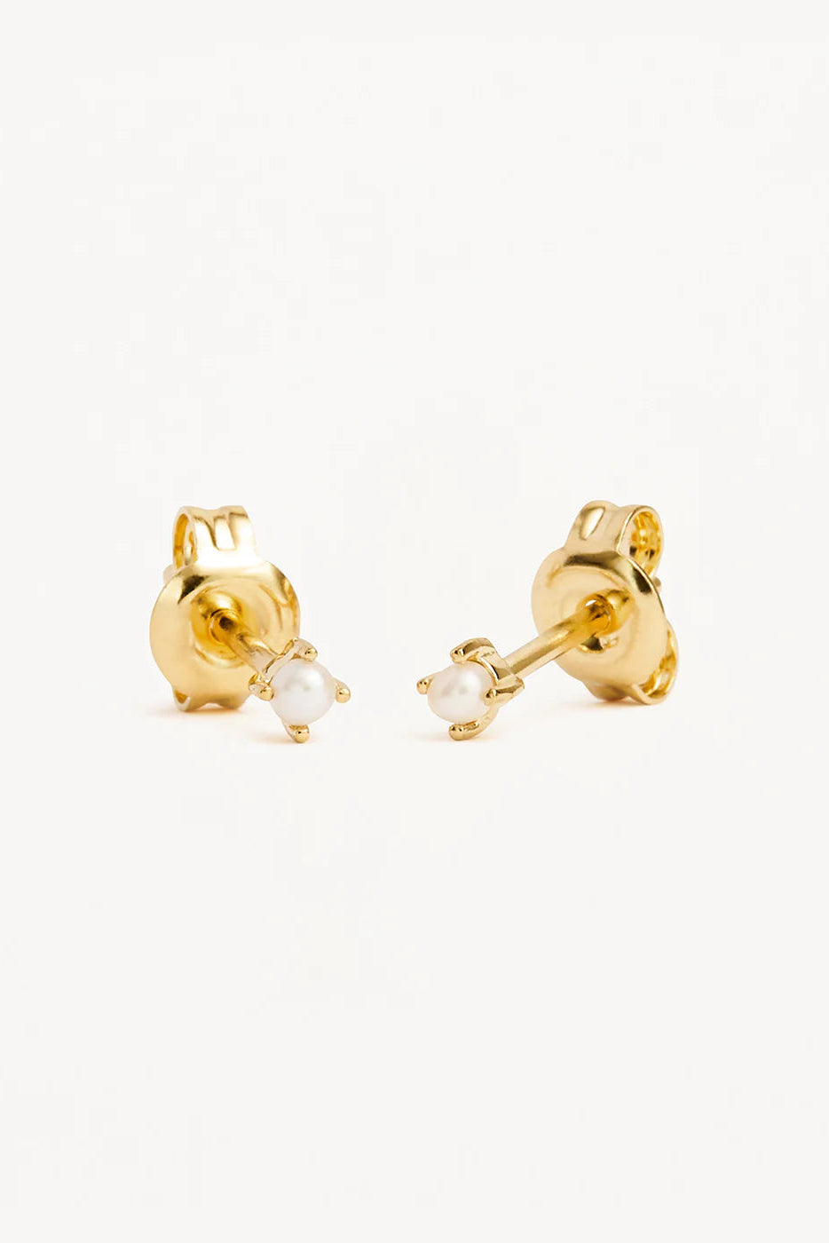 Moonlight Pearl Stud Earrings - 18k Gold Vermeil