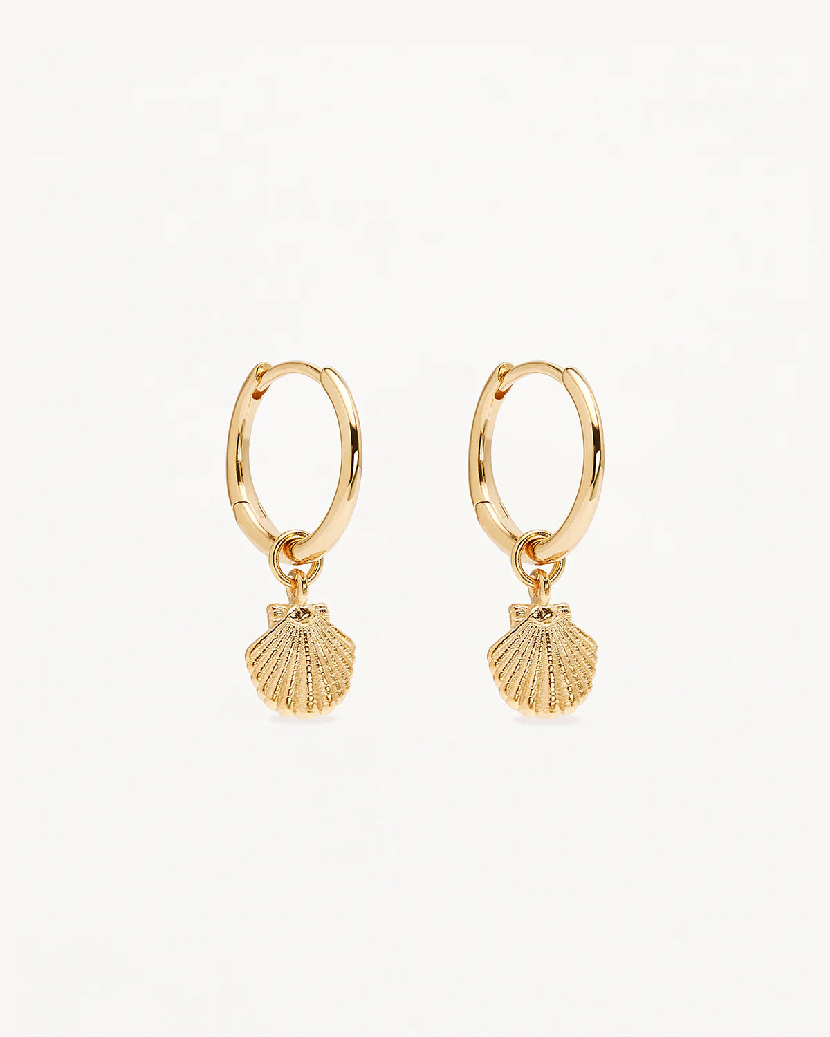 18k Gold Vermeil By the Shore Shell Hoops