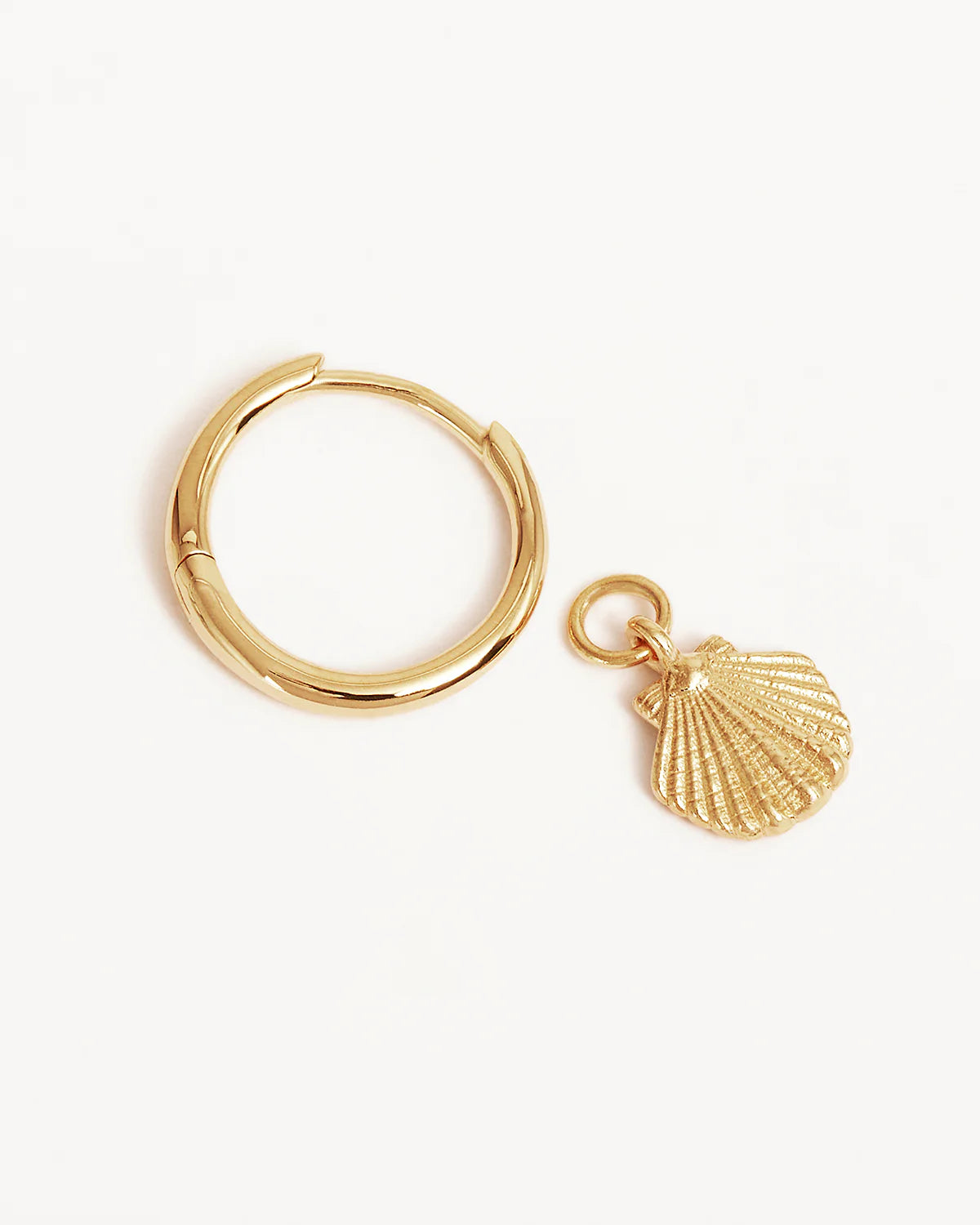 18k Gold Vermeil By the Shore Shell Hoops