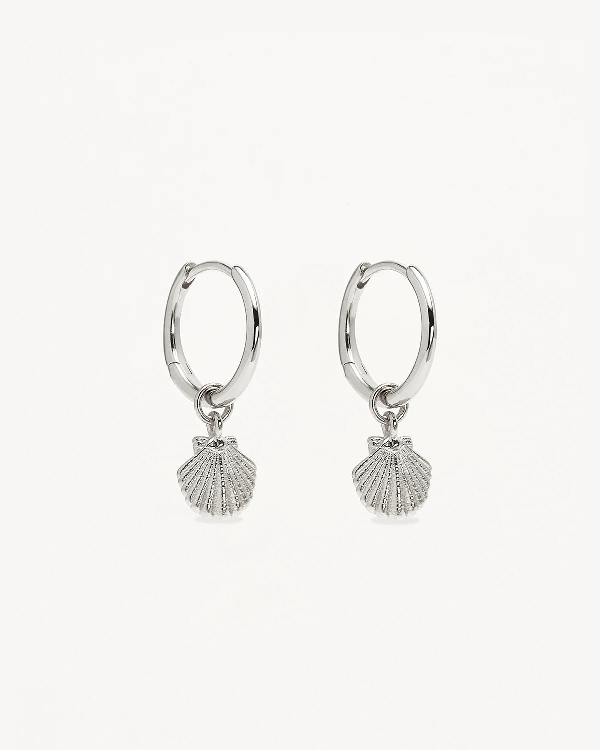 Sterling Silver By the Shore Shell Hoops