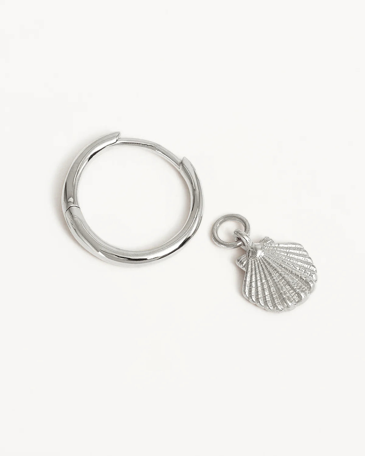 Sterling Silver By the Shore Shell Hoops