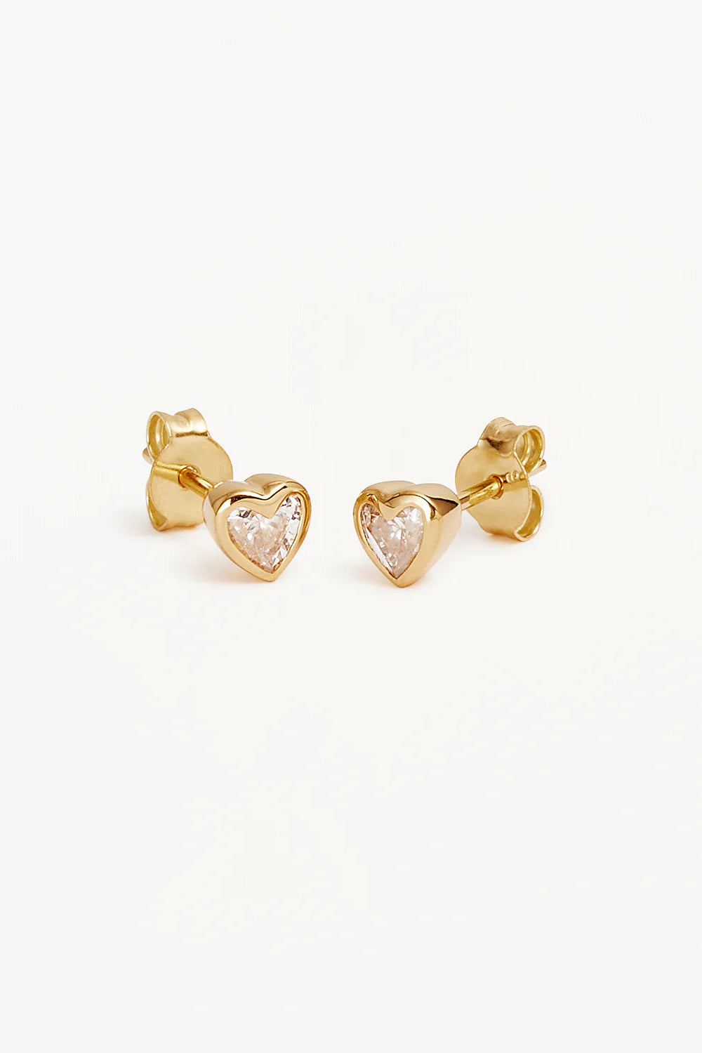 Radiant Heart Stud Earrings - 18k Gold Vermeil