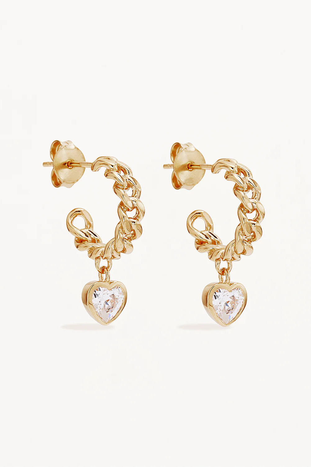 Radiant Heart Stud Earrings - 18k Gold Vermeil