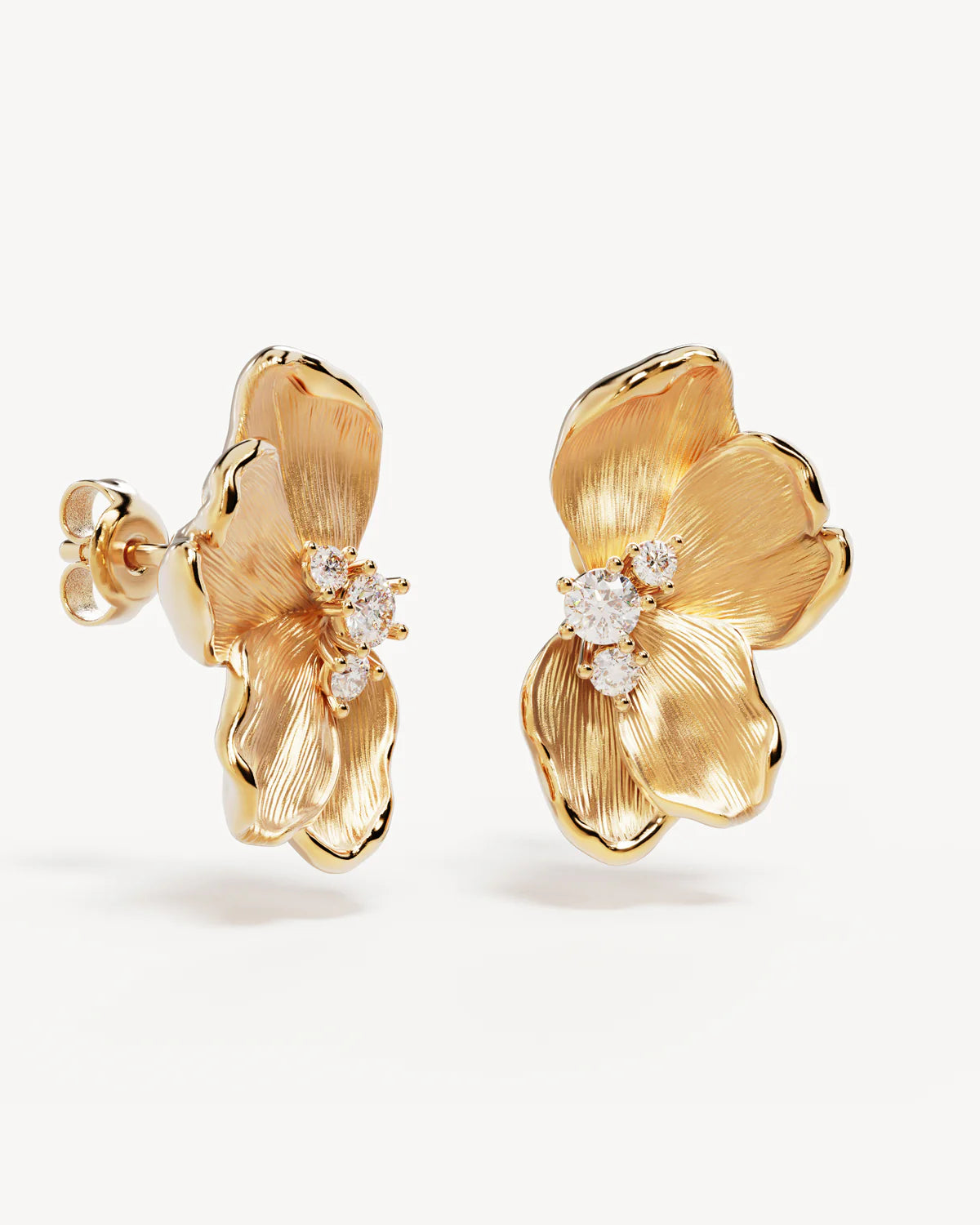 SERENE LOTUS STATMENT EARRINGS - 18K GOLD PLATED