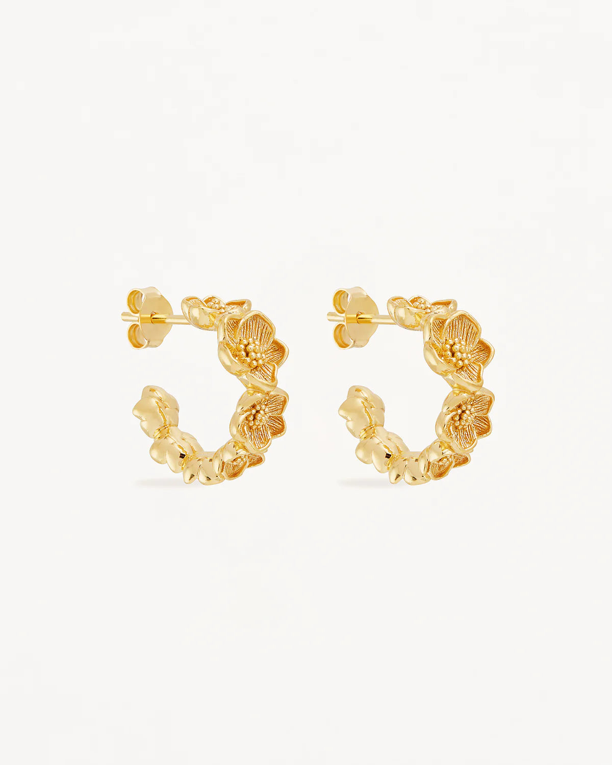 BLOOM WITH GRACE HOOPS - 18K GOLD VERMEIL