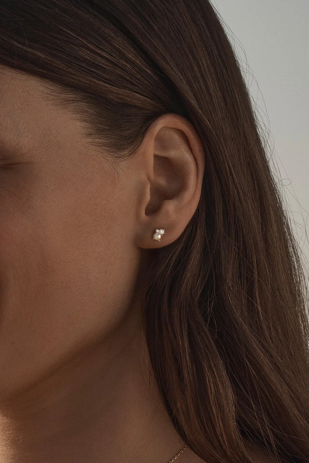 Sterling Silver Love in Stillness Pearl Stud Earrings