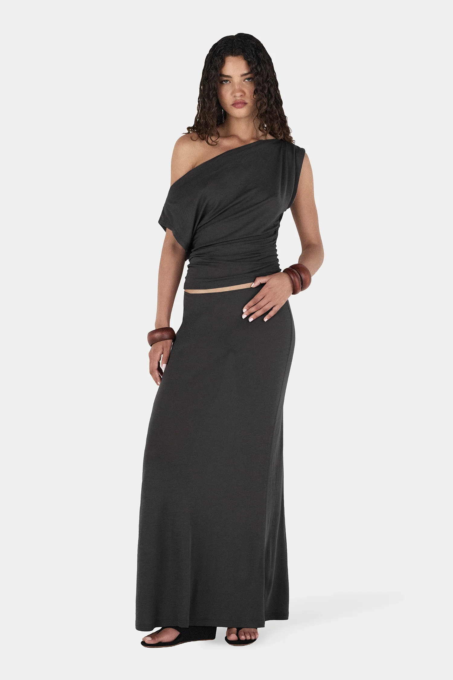 Gerard Wool Skirt - Charcoal