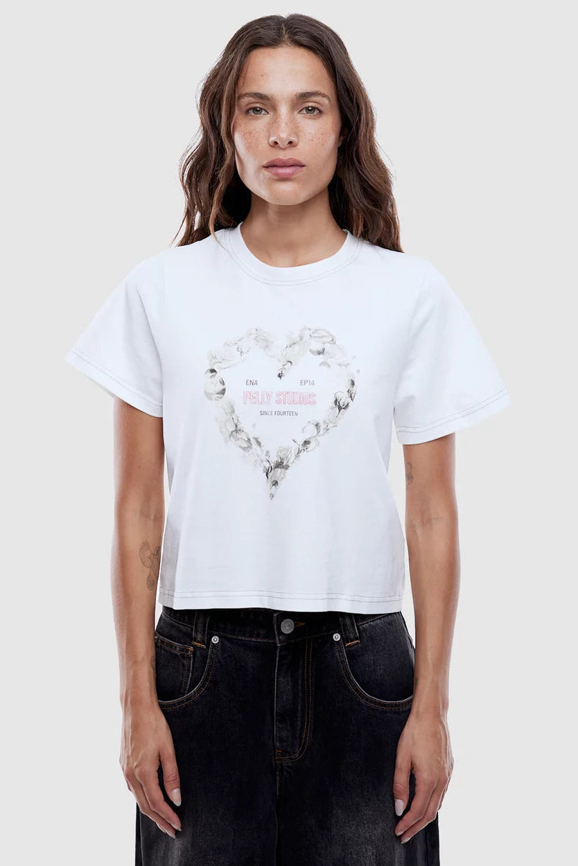 Rose Heart Relaxed Baby Tee