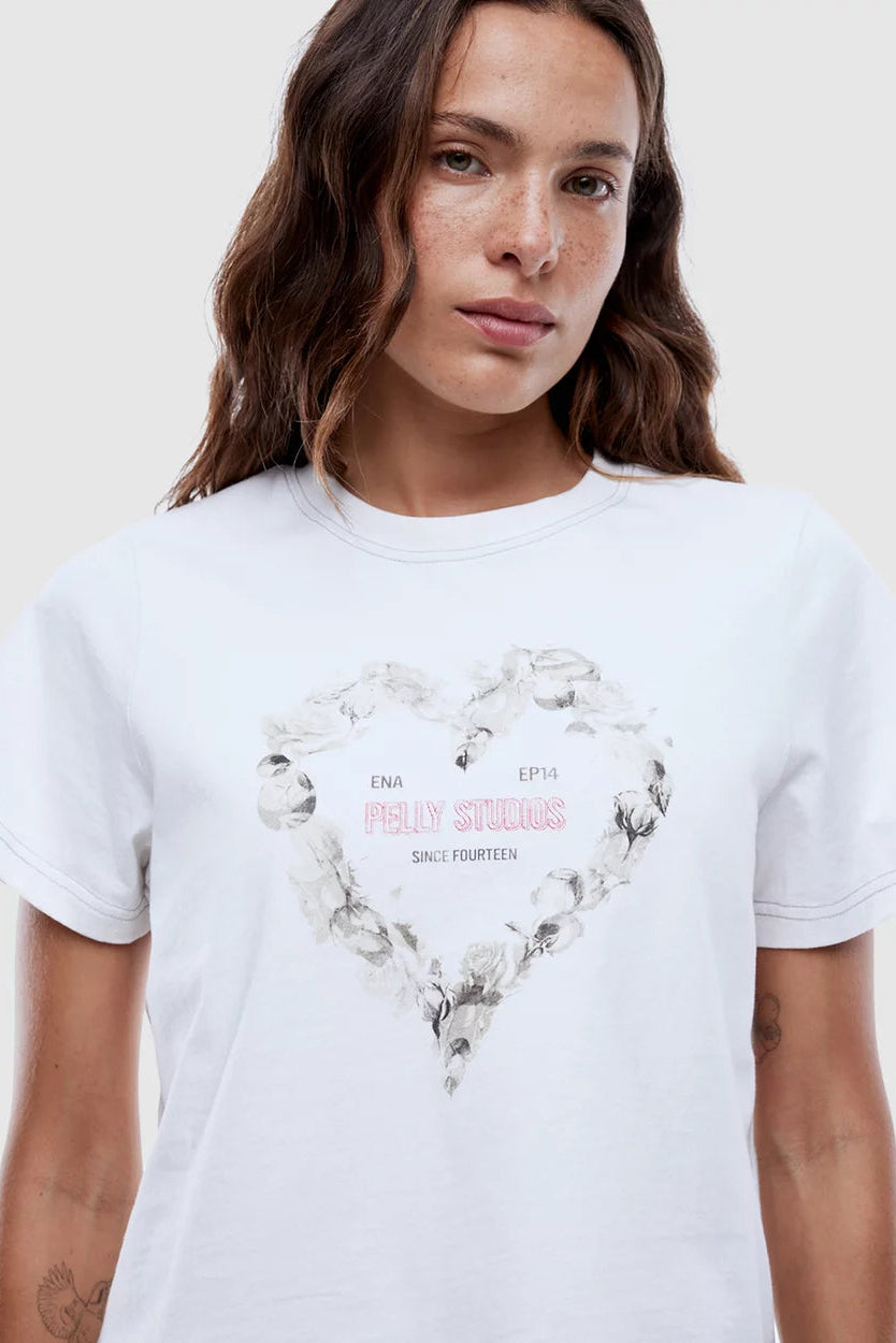Rose Heart Relaxed Baby Tee