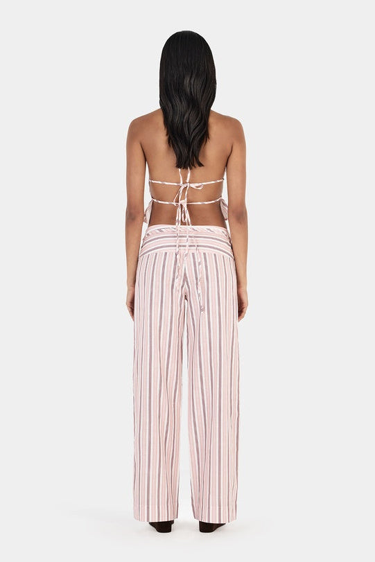 Zuri Halter Top - Berry Stripe