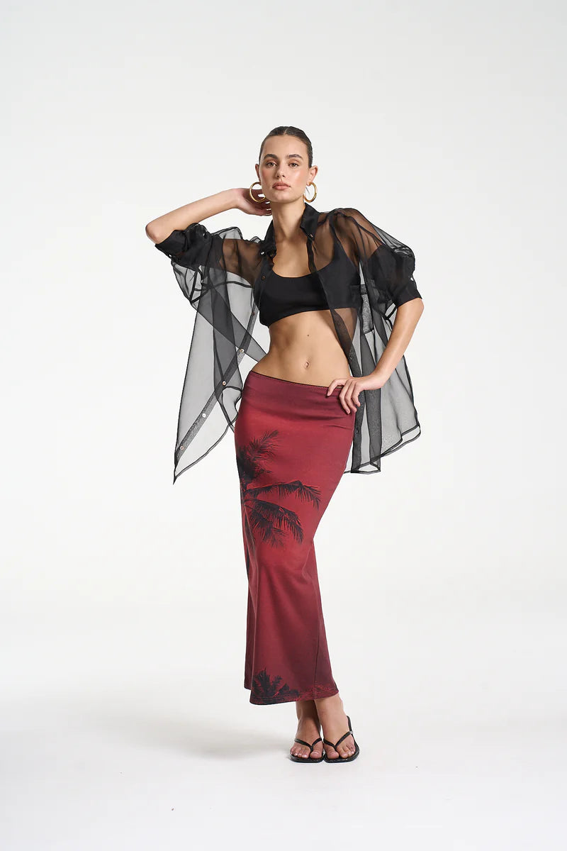 SUMMI MIDI SKIRT-LA PALMA