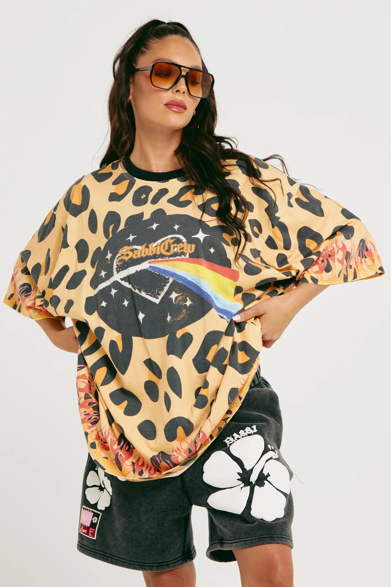 THE VERY OVERSIZED 67 TEE - LEOPARD