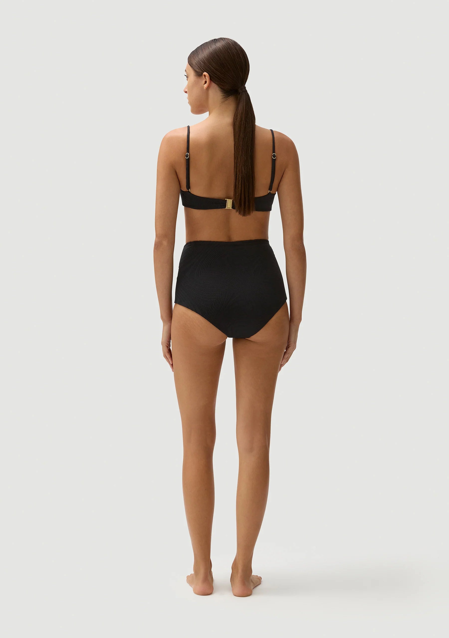 MARCO HIGH WAIST BIKINI  BOTTOM - BLACK