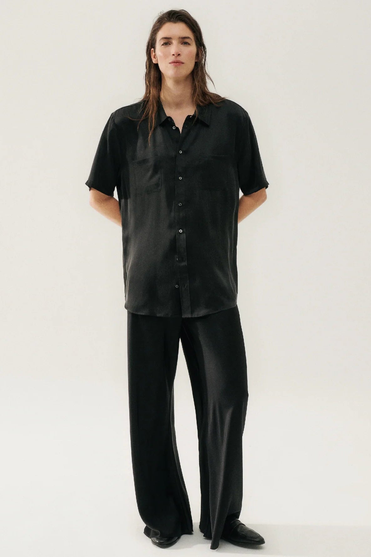 Bias Cut Pants Black