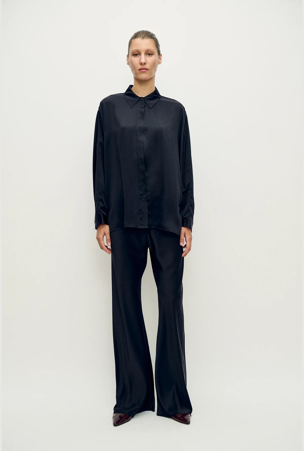 Bias Cut Pants Black
