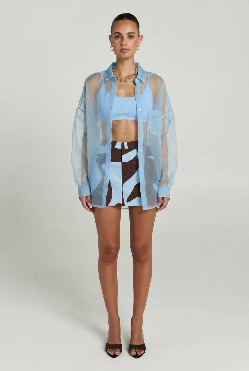 MERCURIO SILK SHIRT - SKY BLUE
