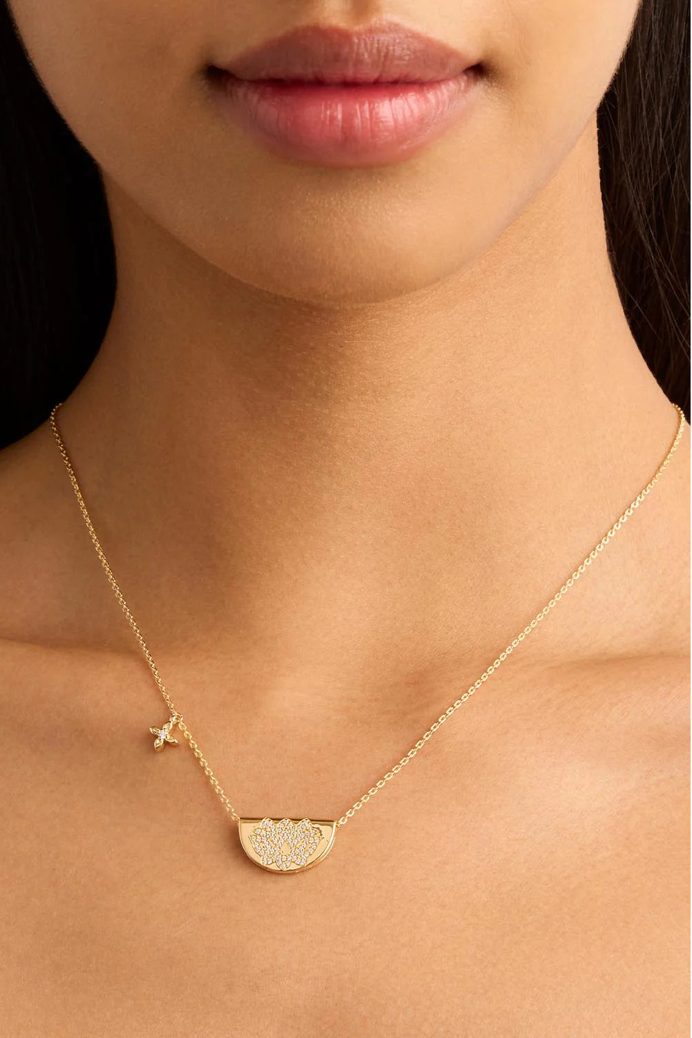 LIVE IN LIGHT LOTUS NECKLACE - 18K VERMEIL GOLD