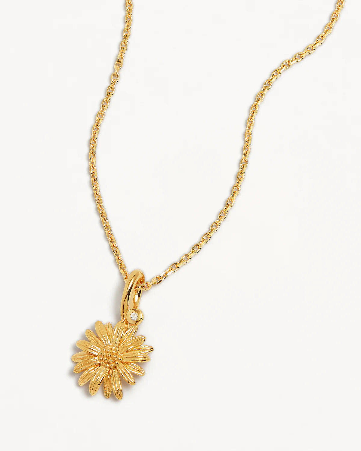 DAISY APRIL BIRTH FLOWER NECKLACE - 18K GOLD VERMEIL