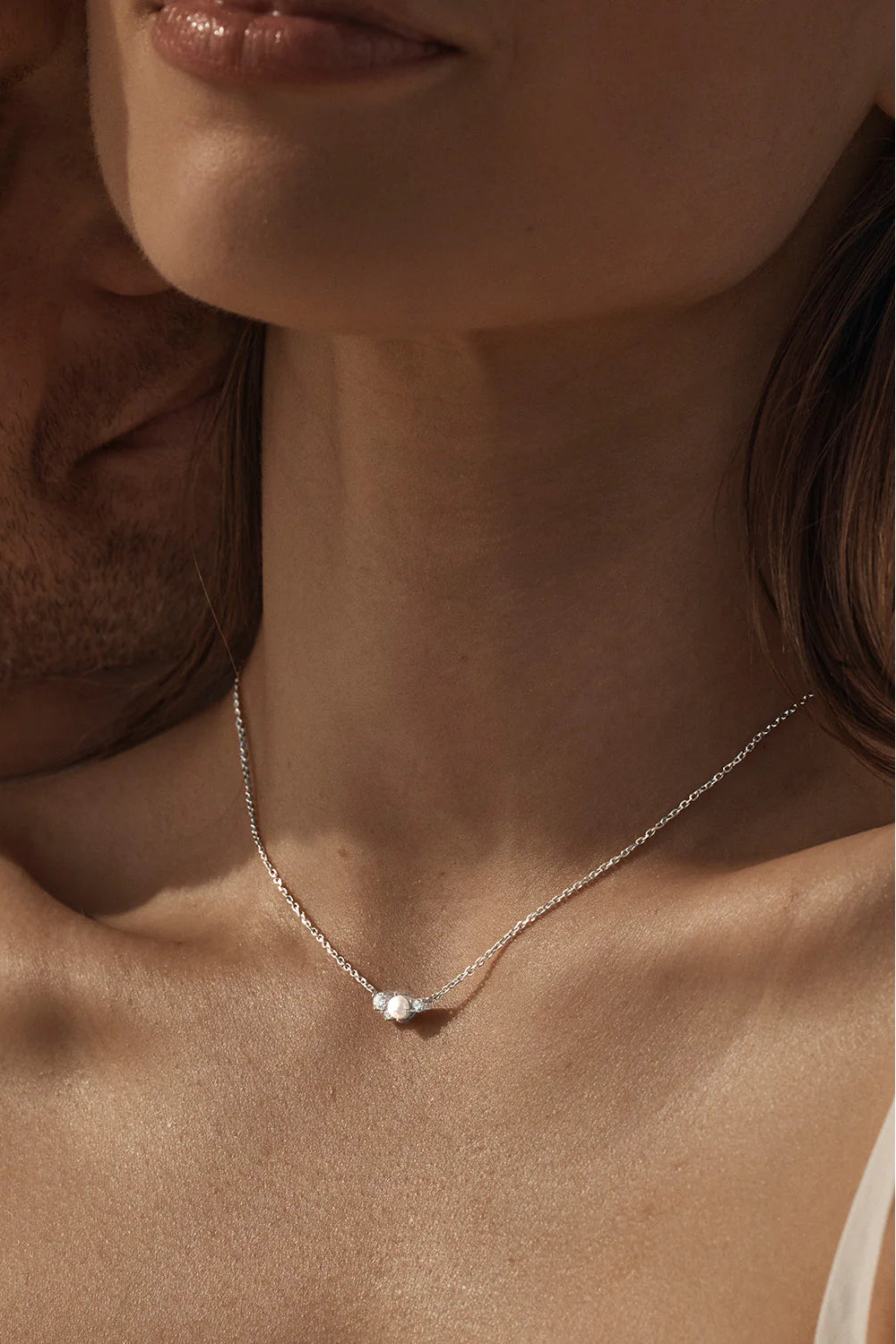 Sterling Silver Love in Stillness Pearl Necklace