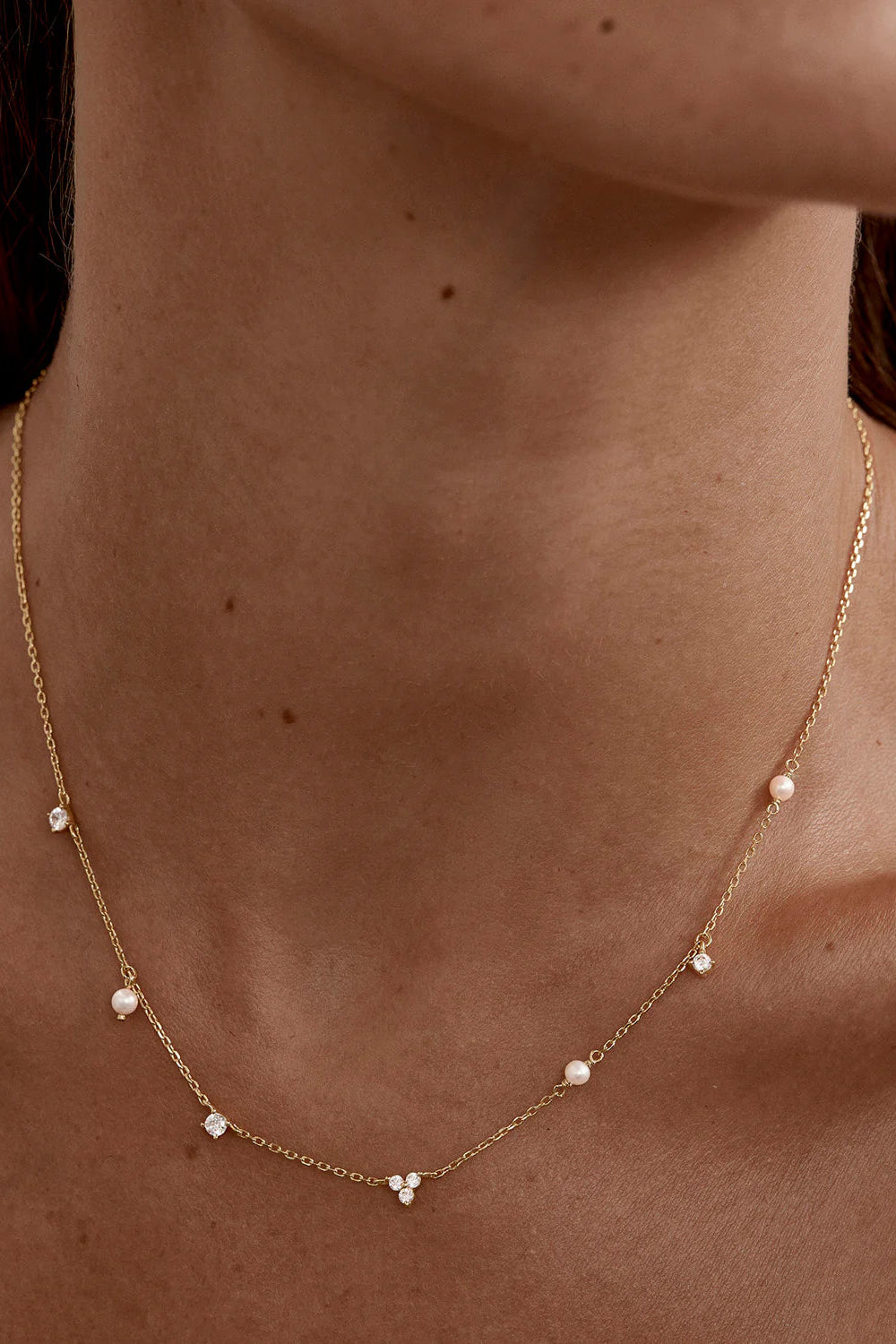 Moonlit Bloom Pearl Choker - 18k Gold Vermeil