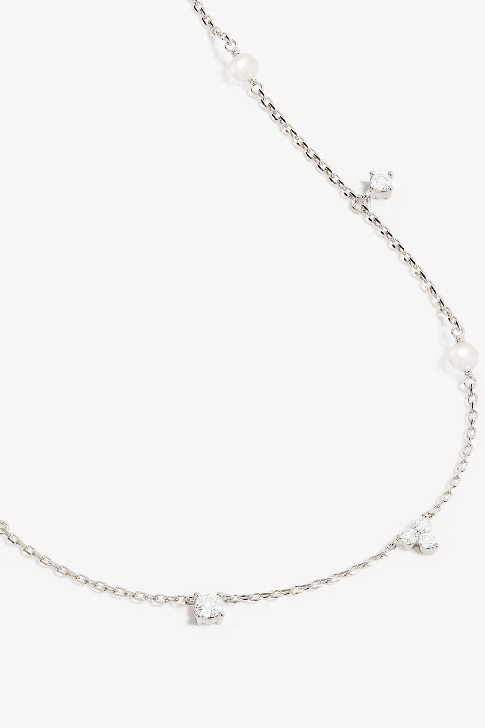 Moonlit Bloom Pearl Choker - Sterling Silver