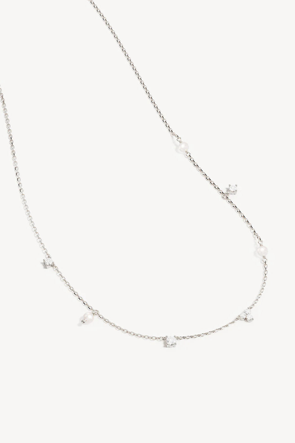 Moonlit Bloom Pearl Choker - Sterling Silver