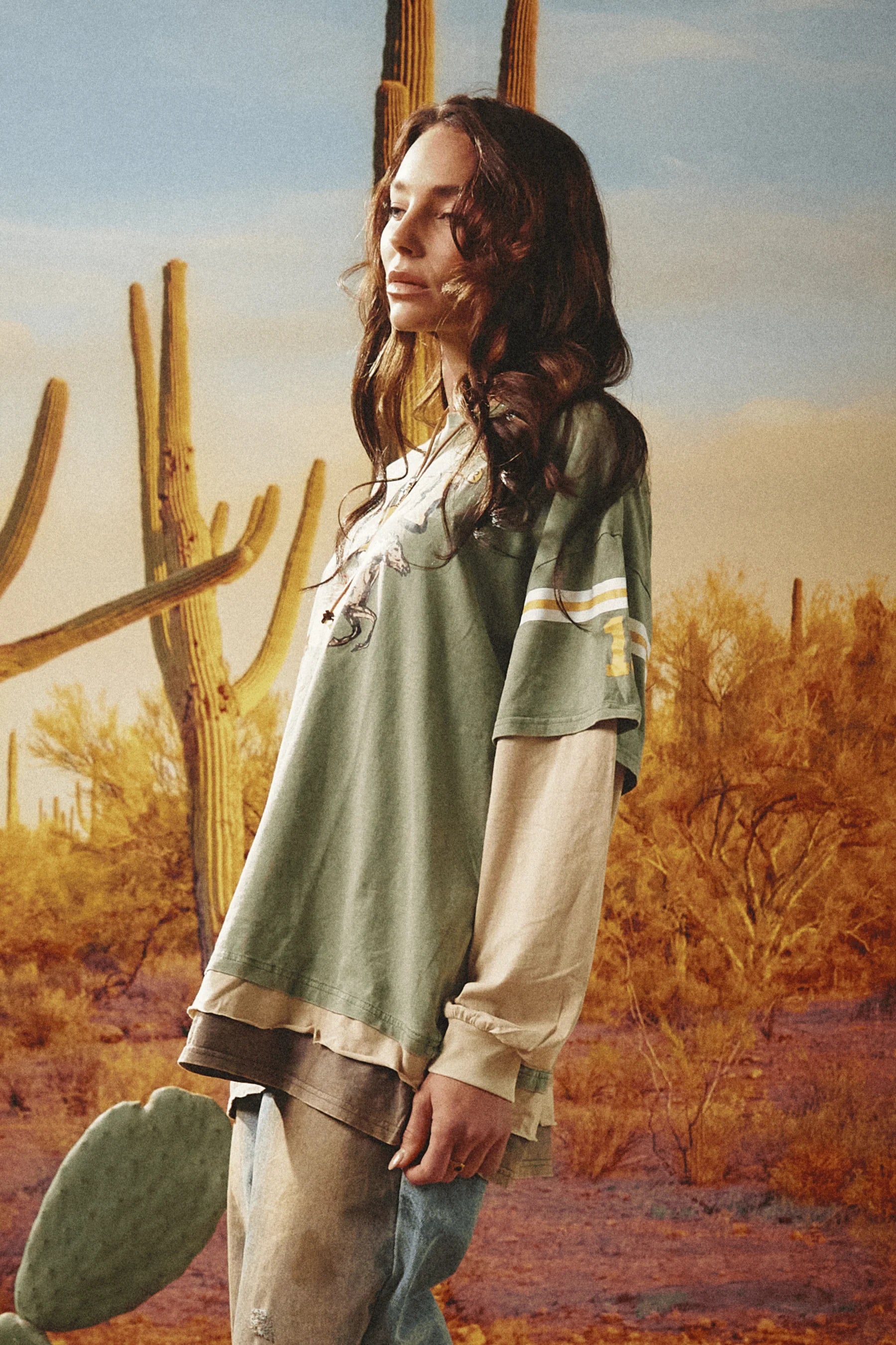NEIGH SAYER LONG SLEEVE TEE - GREEN