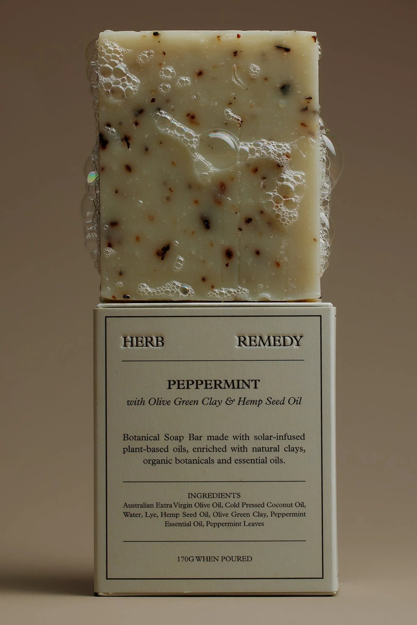 Botanical Bar - Peppermint with Olive Green Clay & Hemp Seed Oil