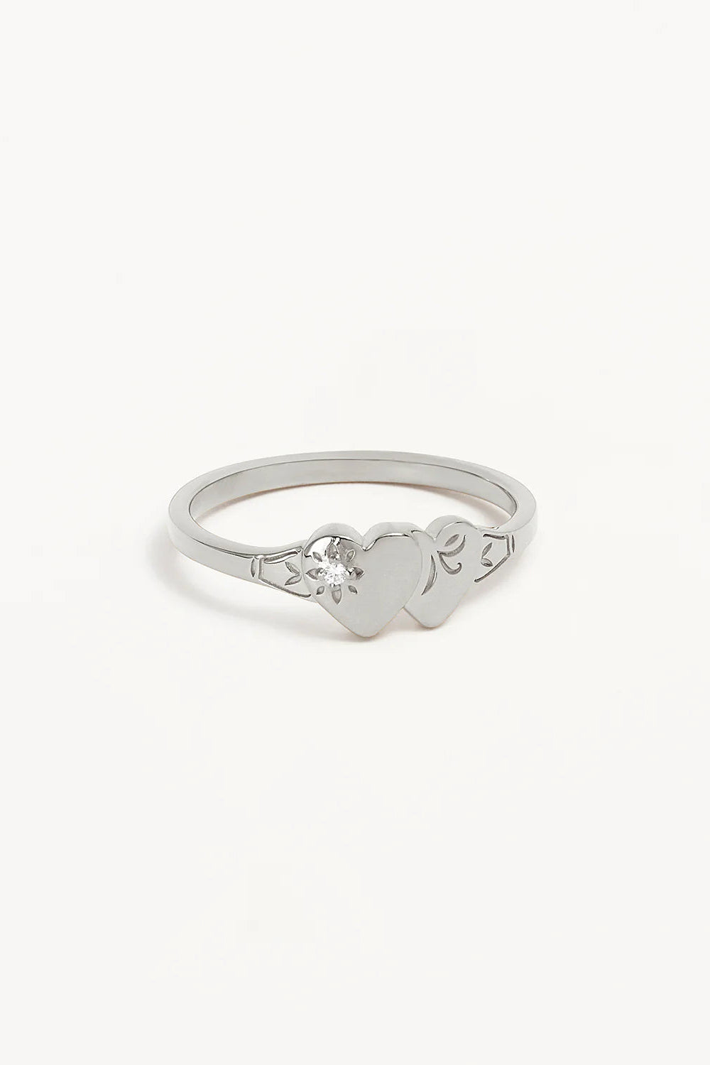 Forever Intertwined Heart Signet Ring Sterling Silver