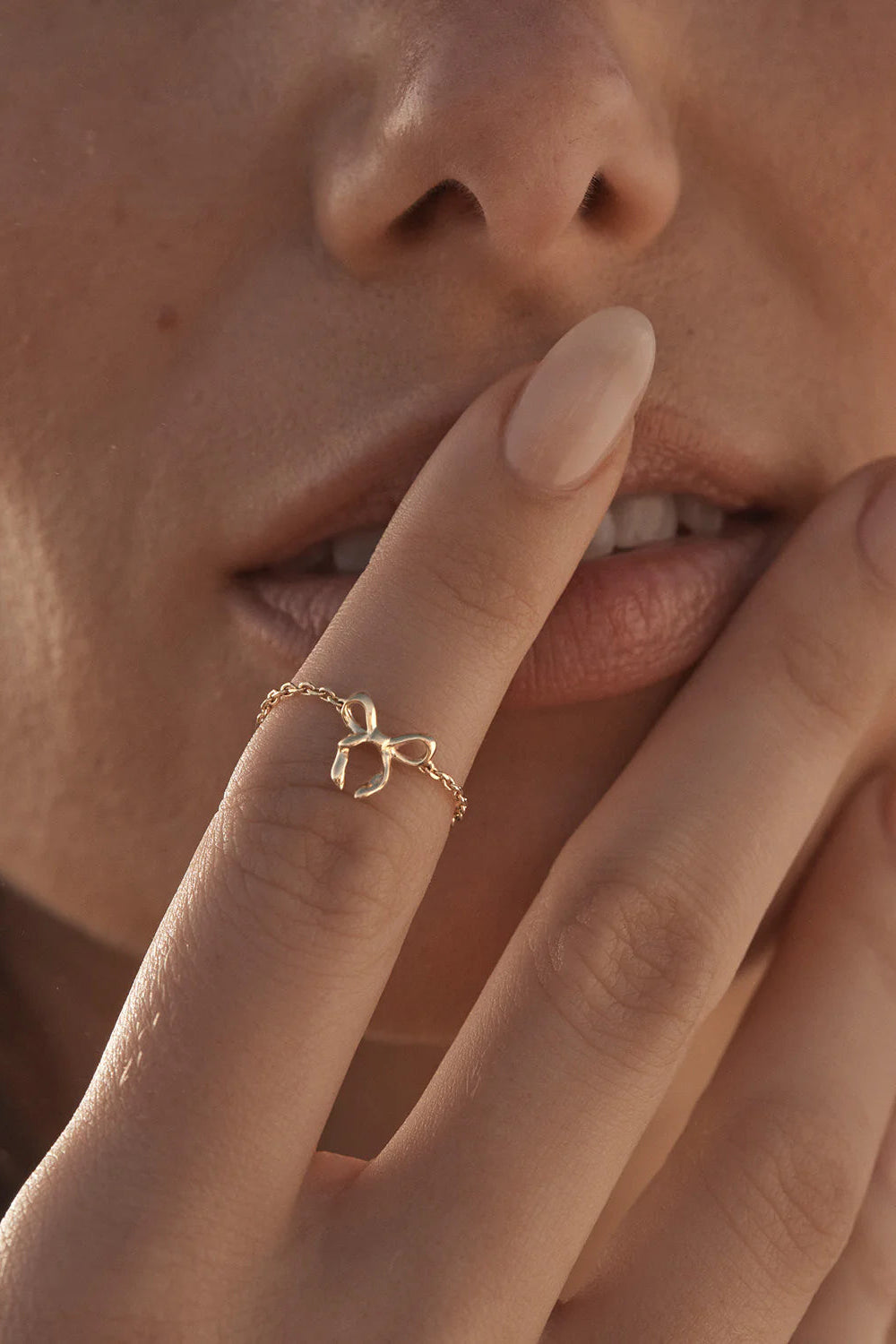 Forever More Chain Bow Ring - 18k Gold Vermeil