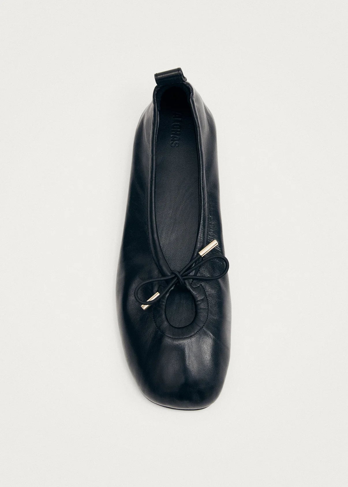 ROSALIND BALLET FLATS - BLACK LEATHER