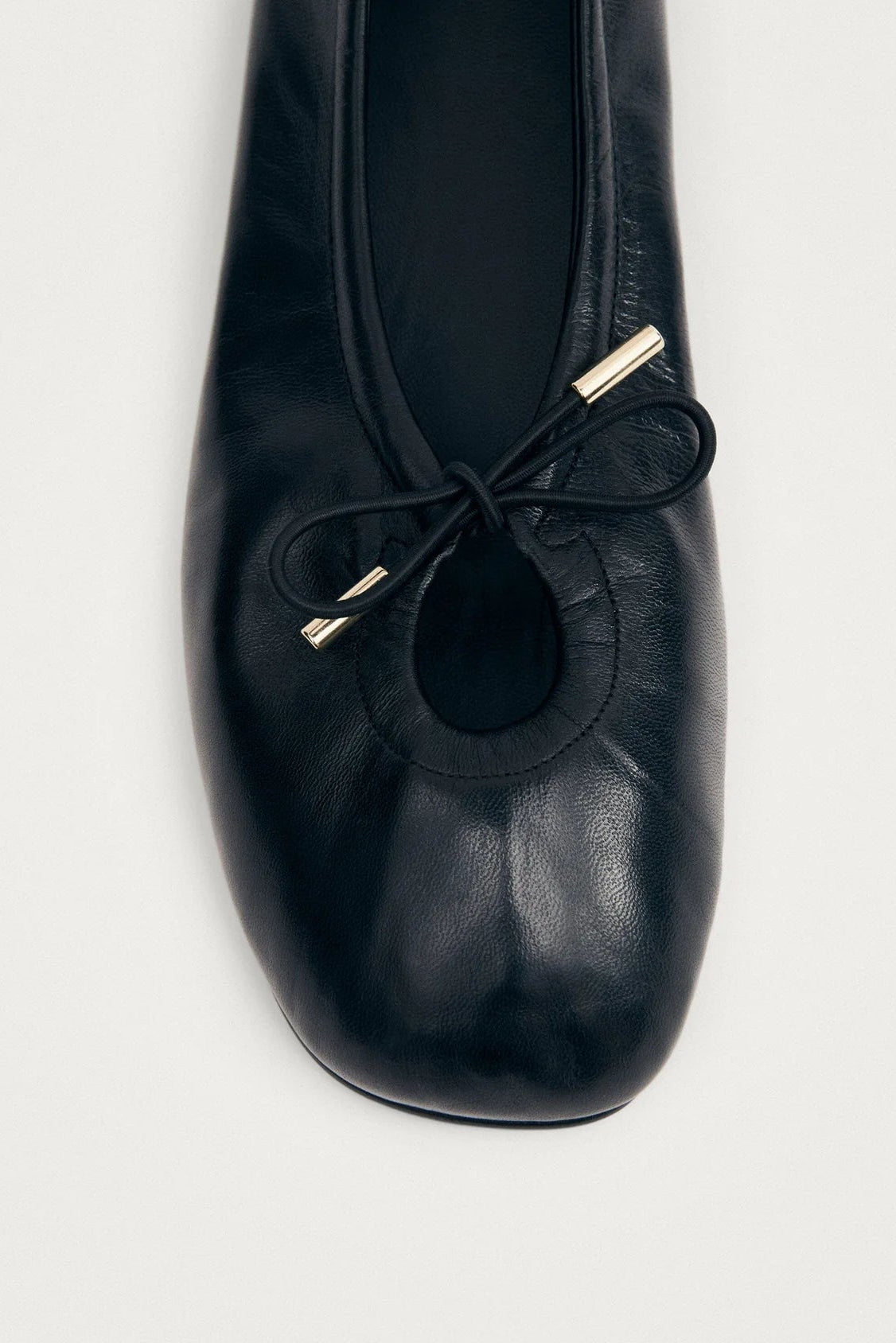 ROSALIND BALLET FLATS - BLACK LEATHER
