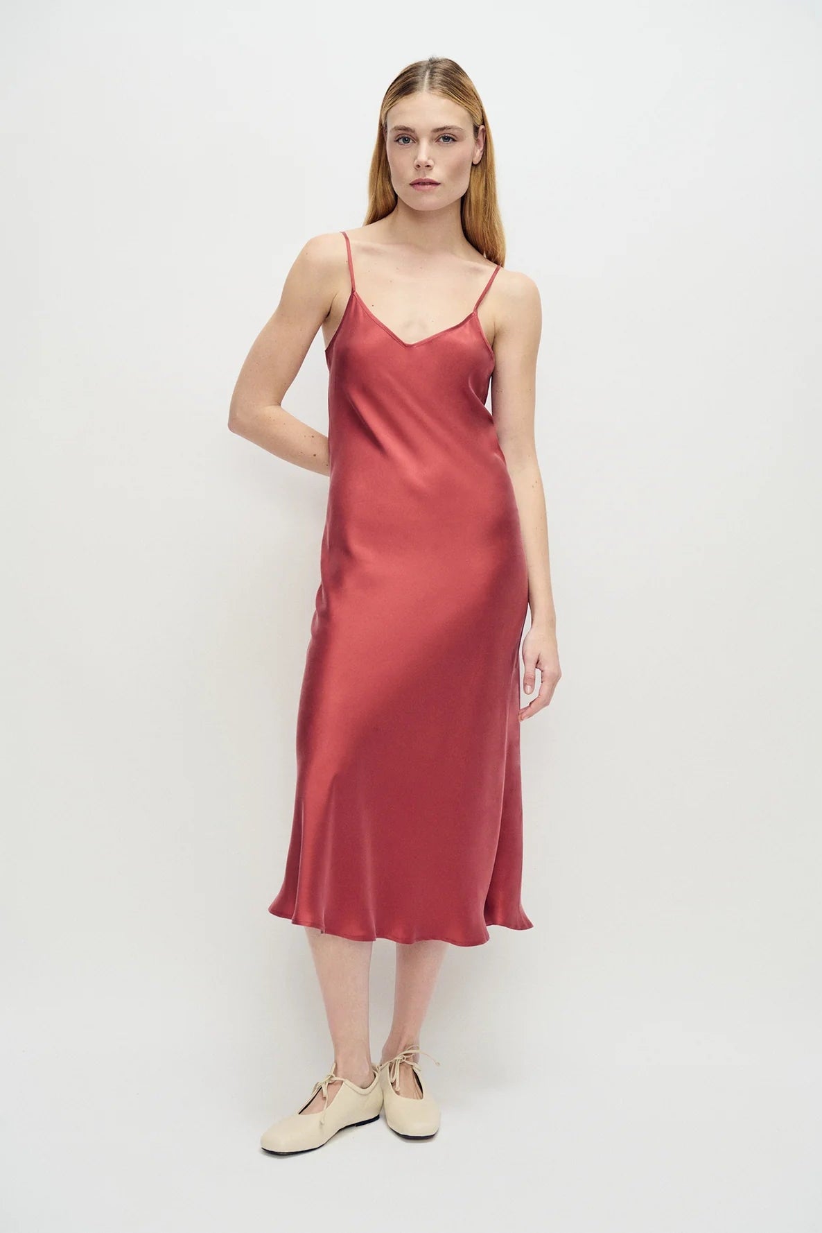 90s Slip Dress Blush Red