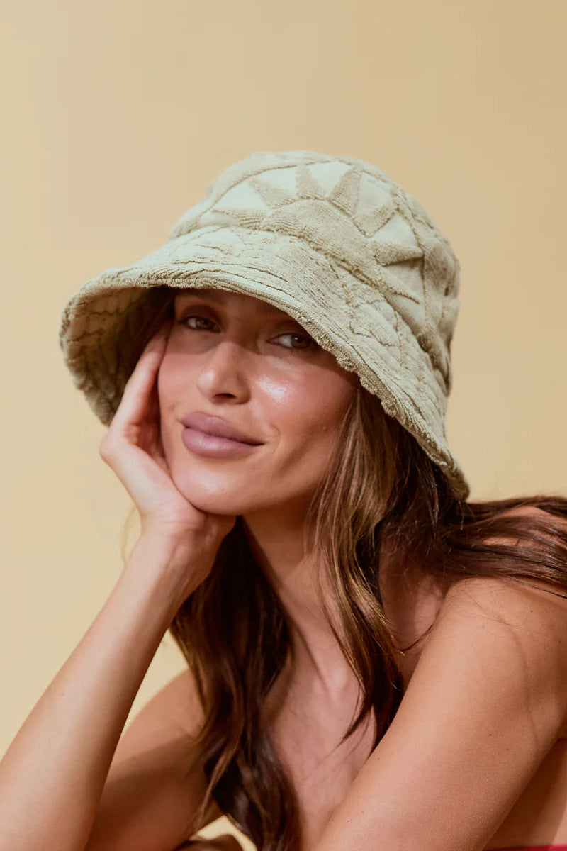 Sundown Towelling Bucket Hat - Sage