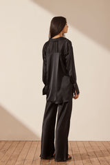 MEZZANOTTE SILK TUXEDO SHIRT - BLACK