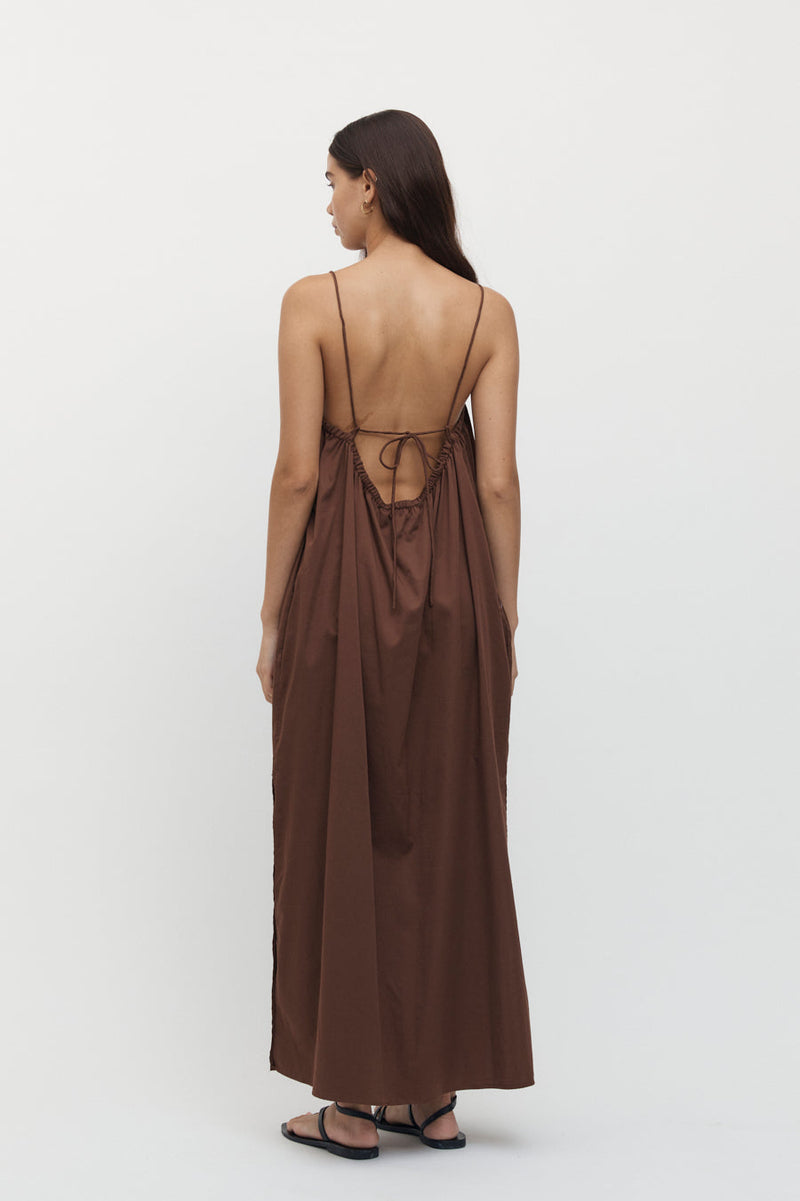 Sommers Maxi Tie Dress - Chocolate