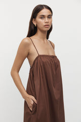 Sommers Maxi Tie Dress - Chocolate