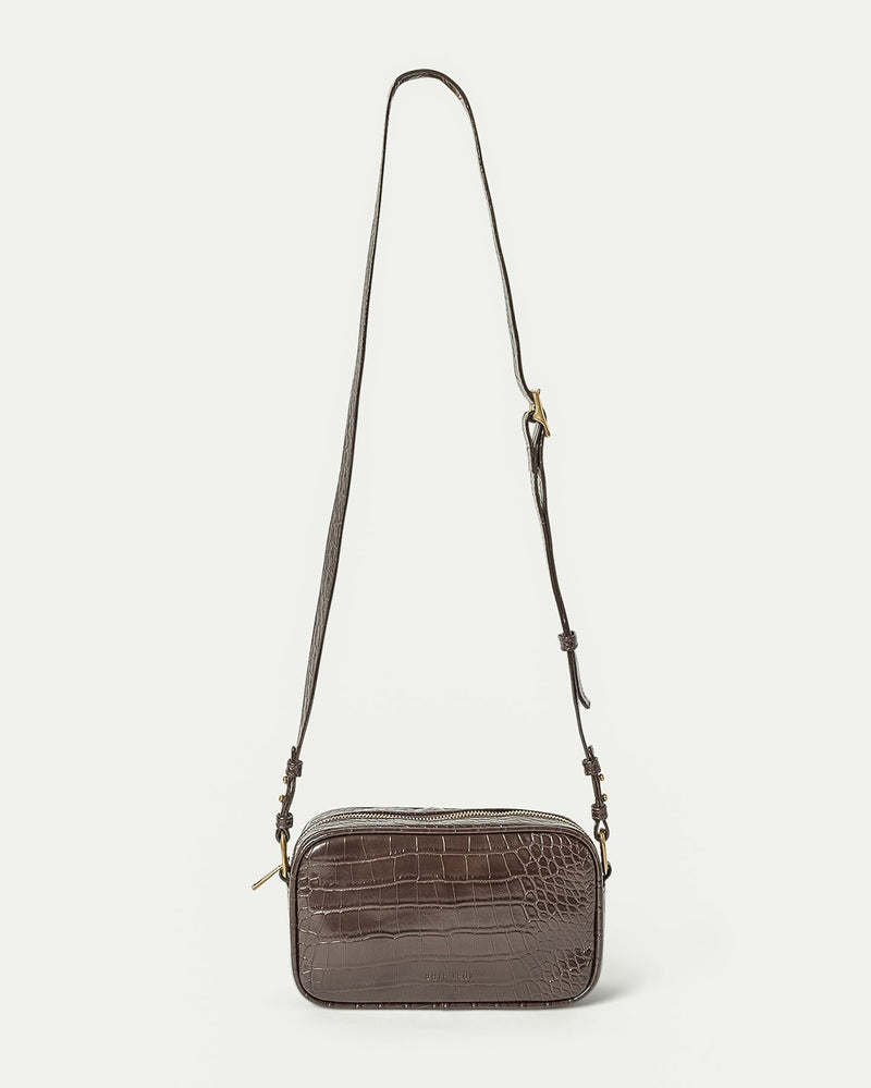 MARTINA CAMERA BAG - BRUNETTE RECYCLED CROC