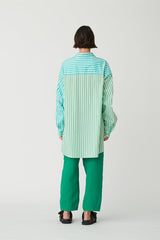 BENNY SHIRT - LIME/AQUA