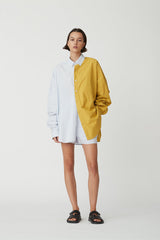 HENRIETTA SHIRT - BLUE/CHARTREUSE