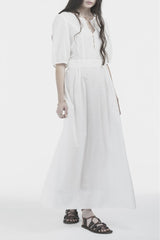 3/4 SLEEVE MAXI DRESS - White - Soleiluna