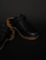 ANIKA WOODEN CLOG - BLACK